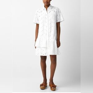 PS Paul Smith Embroidered Floral Shirt Dress White Size 40(8)